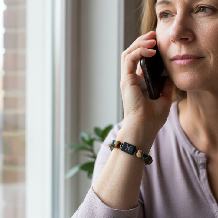ZodiEye – 12 Constellation Tiger Eye Stone Bracelet for Celestial Strength & Inner Focus - Mountauk