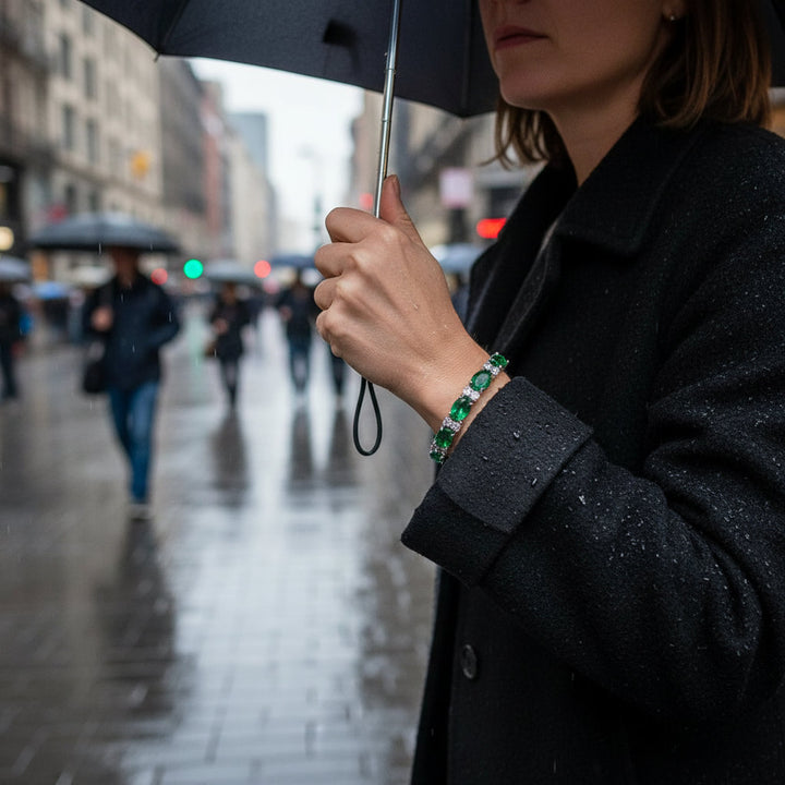 Oval Cubic Zirconia Bracelet for Women: Empowering Confidence and Motivation Gift - Mountauk