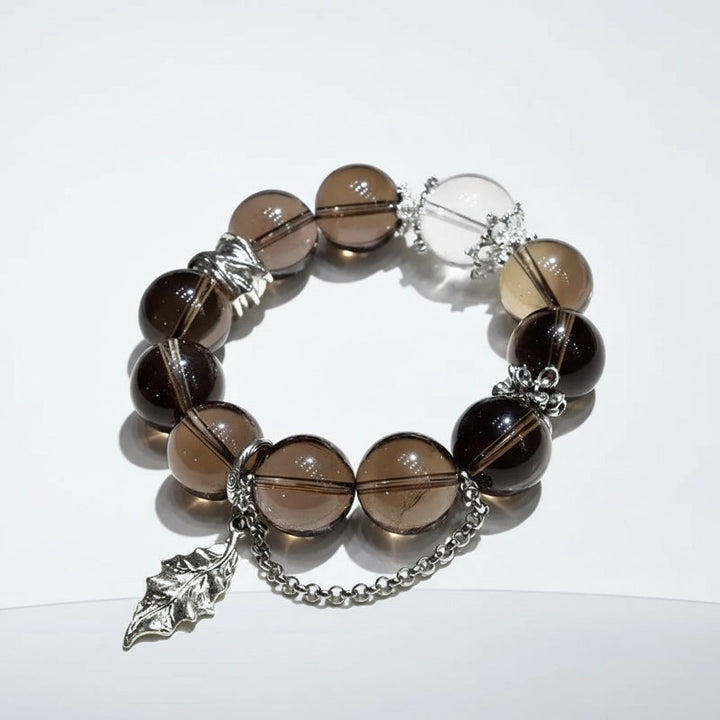 Shadow Grove – Smoky Quartz & Clear Crystal Bracelet for Emotional Clarity, Grounding & Seasonal Renewal - Mountauk