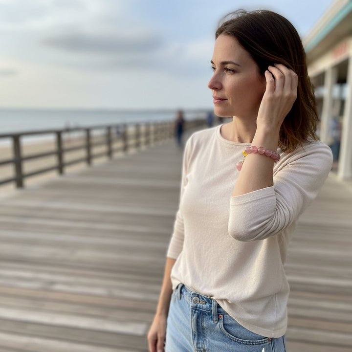 Heartberry Bloom – Strawberry Quartz Bracelet for Joy, Love & Feminine Renewal - Mountauk