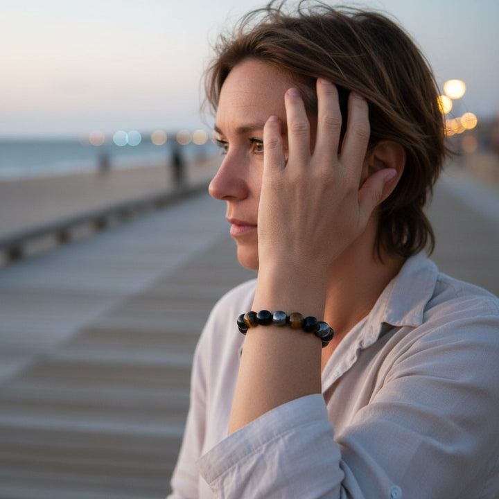 Natural Black Obsidian Hematite Tiger Eye Beads Bracelets Men for Magnetic Health Protection Women Lose Weight Jewelry Gifts - Mountauk