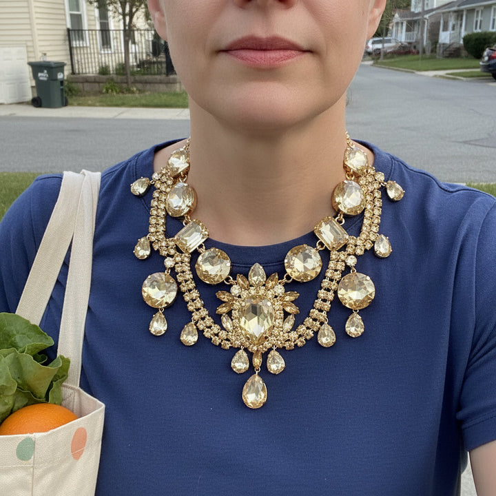 Solar Empress – Citrine Radiance Statement Necklace for Power, Confidence & Cosmic Magnetism - Mountauk