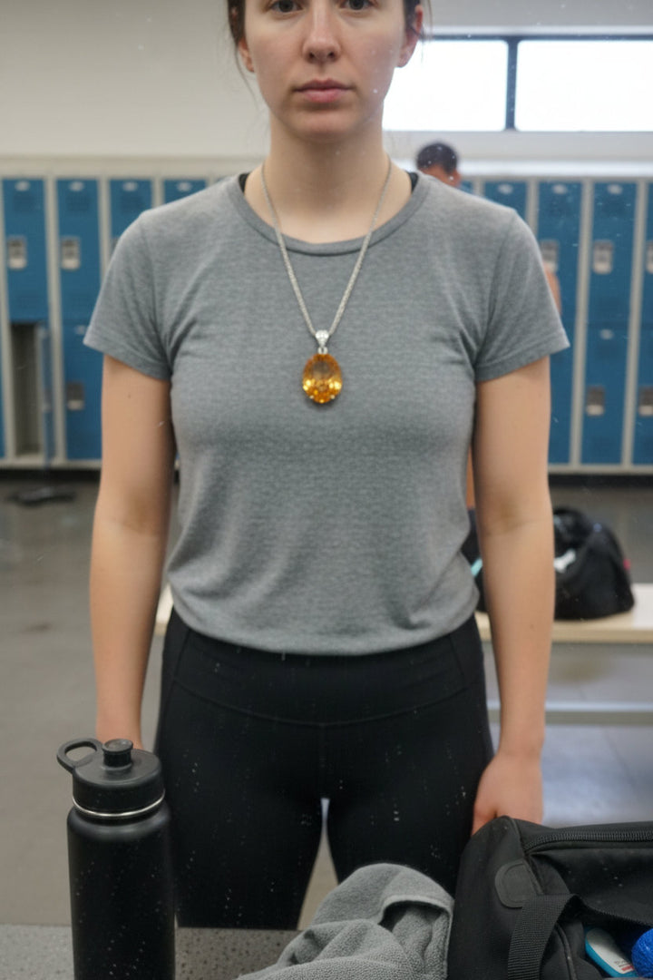 Sunforge – Millennial-Cut Citrine Pendant in 925 Silver for Wealth Activation, Vitality & Celestial Power - Mountauk