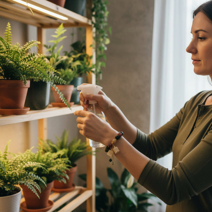 Fashion Natural Stone Bracelet Elegant Lily of the Valley Flower Pendant Elastic Beaded Bracelets for Women Party Jewelry Gift - Mountauk