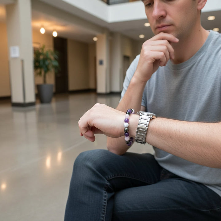 CalmCircuit – 7-Stone Stress Relief Crystal Bracelet for Clarity, Grounding & Peace - Mountauk