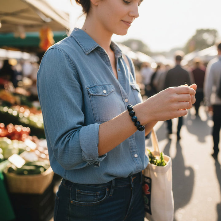 5A+ Lightning Blue Tiger Eye Bracelets Men Highest Quality Natural Stone Round Beads Elasticity Rope Bracelets for Women Jewelry - Mountauk