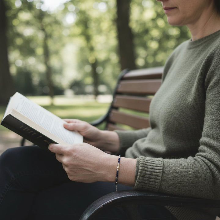 Dainty Sapphire Bracelet in Gold Filled & Sterling Silver, Gemstone Beaded Bracelets for Women, September Birthstone Jewelry - Mountauk