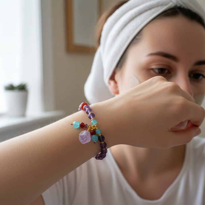 Dragon’s Calm – Lavender Amethyst &amp; Raw Ore Bracelet for Intuition, Resilience &amp; Lunar Clarity - Mountauk