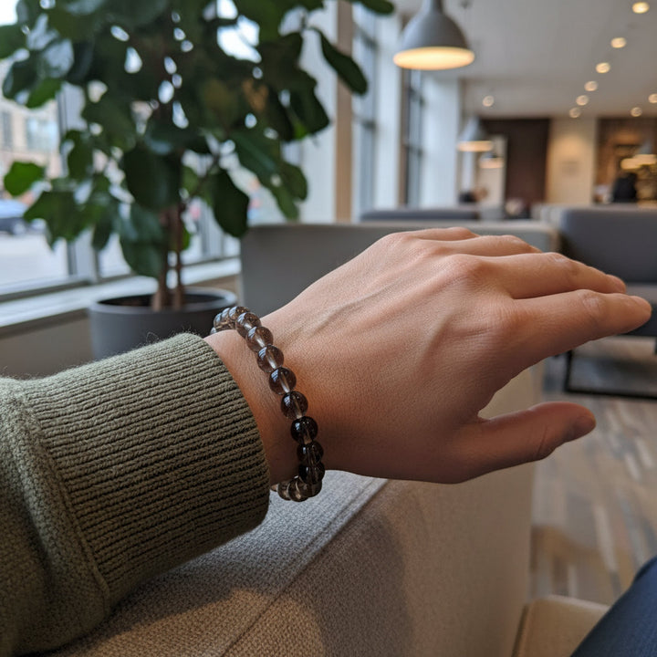 Rooted Clarity – Grade A Smoky Quartz Crystal Bracelet for Grounding, Focus & Energetic Protection - Mountauk