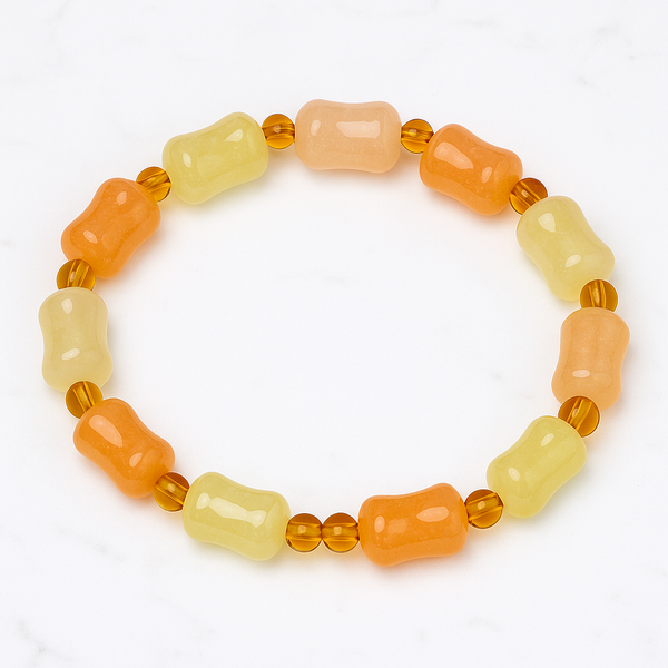 AuroraJade – Golden Silk Jade Charm Bracelet for Celestial Vitality and Grace