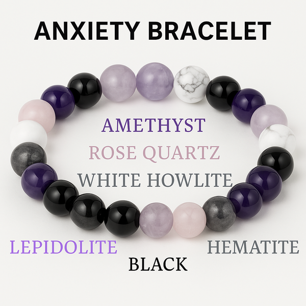 CalmCircuit – 7-Stone Stress Relief Crystal Bracelet for Clarity, Grounding & Peace