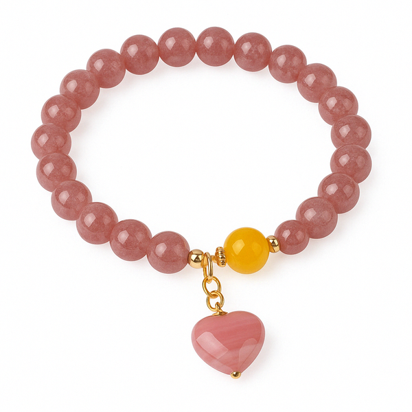 Heartberry Bloom – Strawberry Quartz Bracelet for Joy, Love & Feminine Renewal