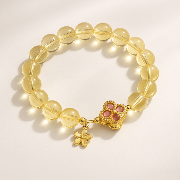 Bloomlight – Citrine Flower Pendant Bracelet for Confidence, Prosperity & Feminine Grace