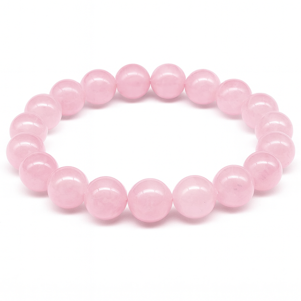 Wholesale Pink Rose Powder crystal Quartz Natural Stone Streche Bracelet Elastic Cord Pulserase Jewelry Beads Lovers woman Gift