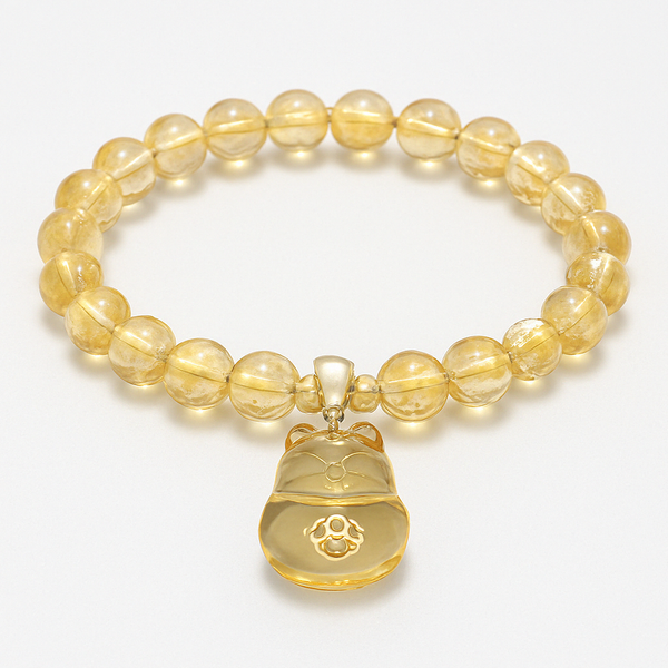 Luckybeam – Citrine Cat Charm Bracelet for Wealth Magnetism & Joyful Energy