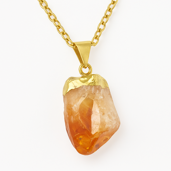 SolarPulse – Raw Citrine Abundance Pendant for Empowered Living