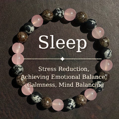 Tranquil Sleep & Balance Bracelet – Alabaster, Obsidian & Jasper