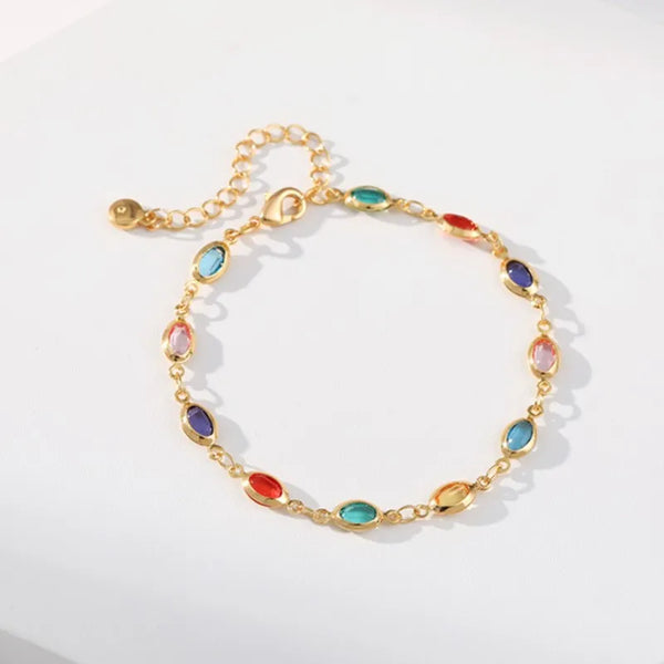 Gold Plated Abundance Crystal Bracelet for Women: Sparkling Wealth & New Trend Party Jewelry Gift - Mountauk