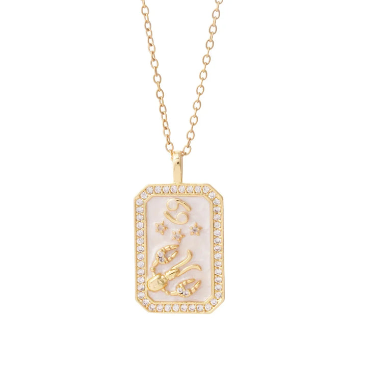 Golden Constellation Zircon Pendant Necklace: Enhance Wisdom & Empowering Healing Energy for Her. - Mountauk