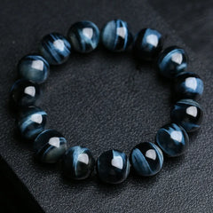 5A+ Lightning Blue Tiger Eye Bracelets Men Highest Quality Natural Stone Round Beads Elasticity Rope Bracelets for Women Jewelry