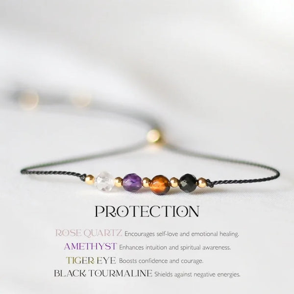SoulGuard – Rose Quartz, Amethyst & Tourmaline Bracelet for Empathic Protection & Inner Strength