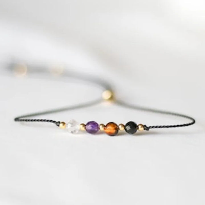 SoulGuard – Rose Quartz, Amethyst & Tourmaline Bracelet for Empathic Protection & Inner Strength - Mountauk