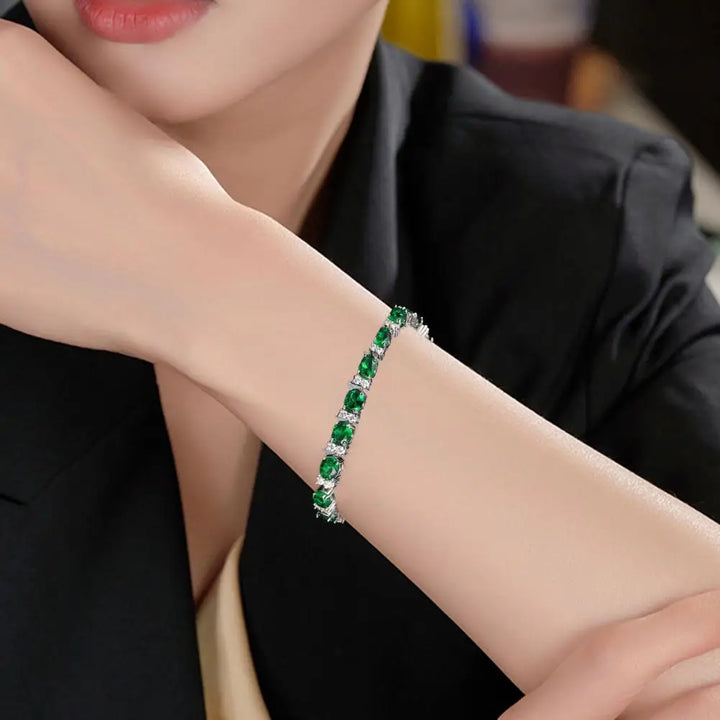 Oval Cubic Zirconia Bracelet for Women: Empowering Confidence and Motivation Gift - Mountauk