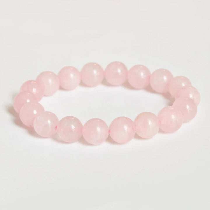 Boho Rose Quartz Love Bracelet: Handmade Bohemian Charm for Summer Beach Romance - Mountauk