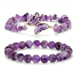 Soul Bloom – Amethyst & Strawberry Quartz Bracelet for Emotional Clarity and Creative Radiance