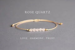 Rose Quartz 4mm Healing Self-Love Bracelet for Women