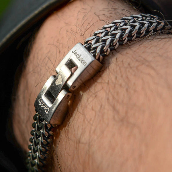 Empowering Confidence: Custom Engraved Stainless Steel Bracelet, A Motivational Gift for Him