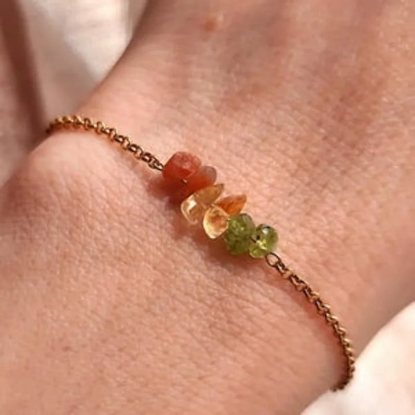 Moon Rituals: Natural Peridot, Sunstone & Citrine Leo Gemstone Bracelet