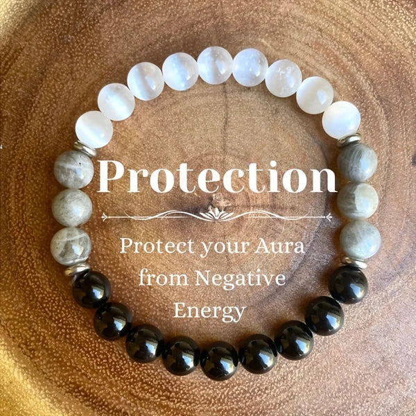 Negative energy natural stone mixed bracelet