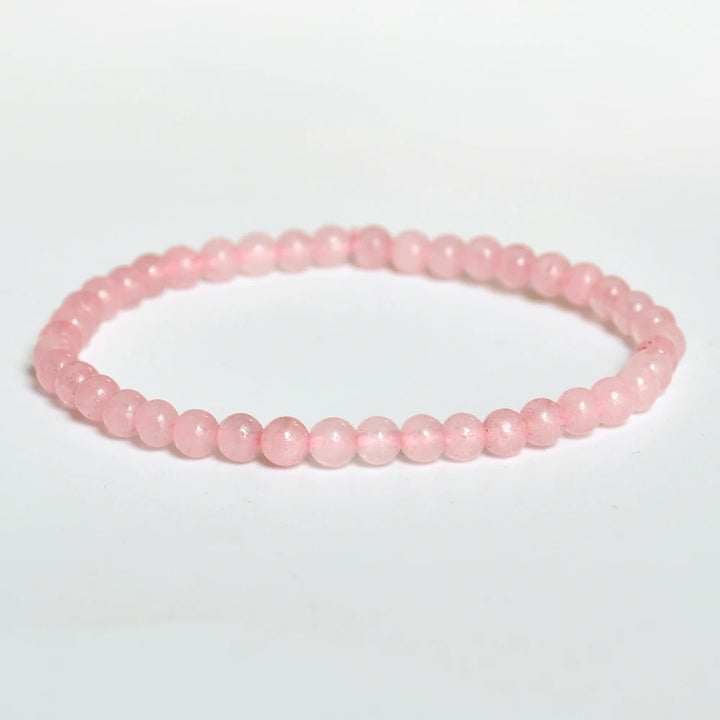 Boho Rose Quartz Love Bracelet: Handmade Bohemian Charm for Summer Beach Romance - Mountauk