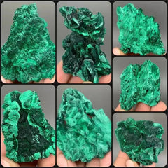 Natural Green Malachite Raw Stone Rough Crystal Clastic Rock Cube Collectible Gravel   Minerals Specimen Home Garden