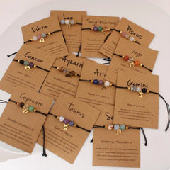 Aries Taurus Gemini Cancer Leo Virgo Libra Scorpio Sagittarius Capricorn Aquarius Pisces gifts for women zodiac bracelet tiki