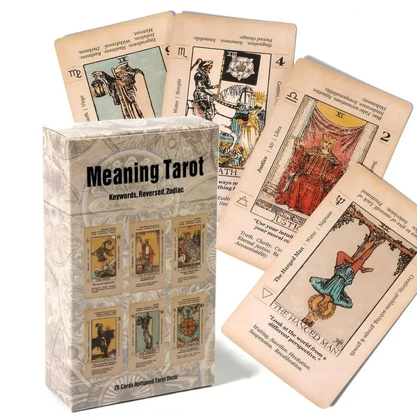 Meaning Tarot Card For Beginner Tarot, Keyword Antiqued Tarot Deck, 78 Cards Fortune Telling Game Divination Tools Perfect Gift