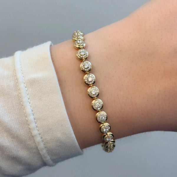 Round Tennis Bracelets for Women Prong Setting Shiny Cubic Zirconia 18K Gold Platinum Plated Color Fashion Jewelry Party Trendy