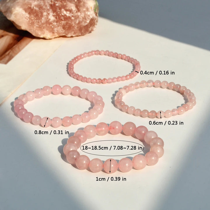 Boho Rose Quartz Love Bracelet: Handmade Bohemian Charm for Summer Beach Romance - Mountauk