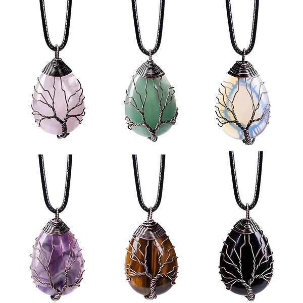 HeartRoot – Rose Quartz & Amethyst Tree of Love Pendant for Connection & Harmony