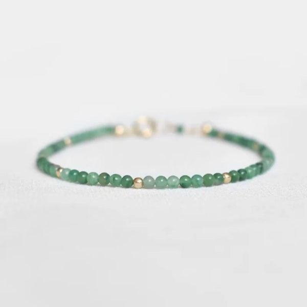 1 Pc Fine Jade Crystal Classic Natural Stone Green Beaded Bracelet Ladies Party Favors
