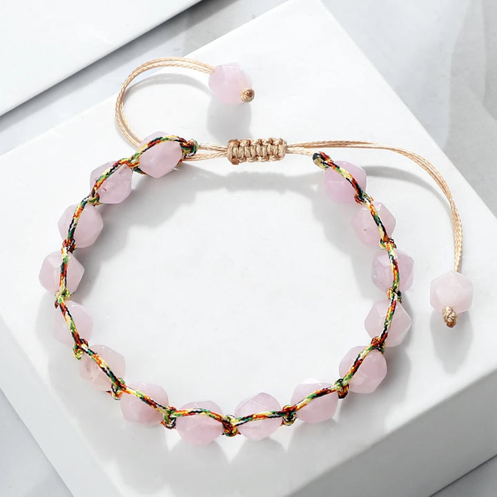 Handmade Natural Tiger Eye Jasper Amethyst Crystal Bracelet for Confidence & Motivation, Health & Vitality. - Mountauk