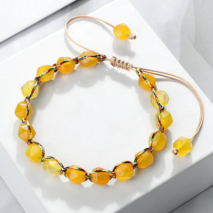 Handmade Natural Tiger Eye Jasper Amethyst Crystal Bracelet for Confidence & Motivation, Health & Vitality. - Mountauk