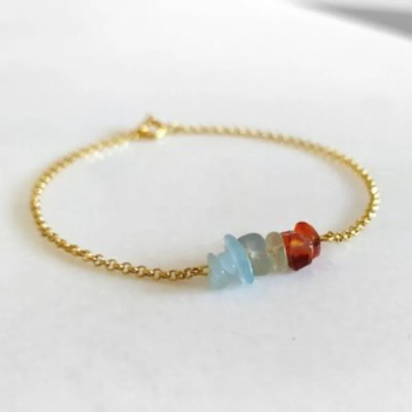 Soul Spark Aquamarine, Sapphire & Apatite Bracelet: Inner Peace, Healing & Clear Thinking