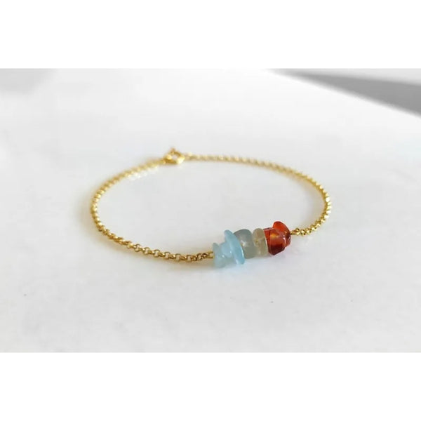 Soul Spark Aquamarine, Sapphire & Apatite Bracelet: Inner Peace, Healing & Clear Thinking