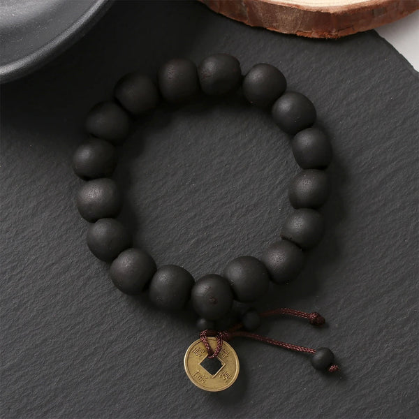 Wood Bead Buddha Bracelet