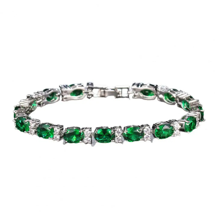 Oval Cubic Zirconia Bracelet for Women: Empowering Confidence and Motivation Gift - Mountauk