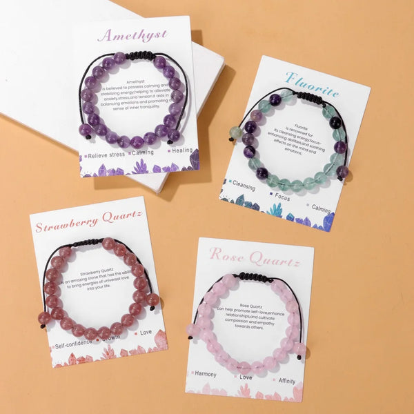 TriSoul – Amethyst, Pink Quartz & Fluorite Bracelet for Clarity, Love & Balance