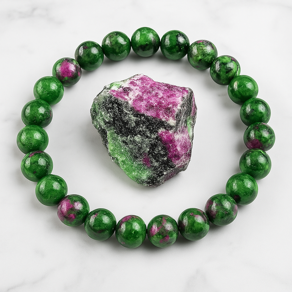 Charm Geniune Natural Epidote Zoisite Stone Bead Bracelet Homme Bracelet Made of Natural Stone Fashion Gifts Jewelry for Women - Mountauk