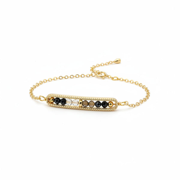 Handcrafted Black Tourmaline & Quartz Bracelet: Embrace Health & Vitality Naturally